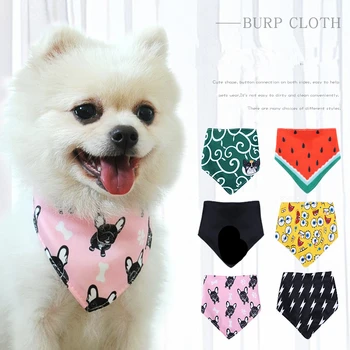 

Cute Cat Dog Bandana Bibs Scarf Collar Adjustable Pet Neckerchief Scarf Waterproof Saliva Towel for Small Medium Large Dogs
