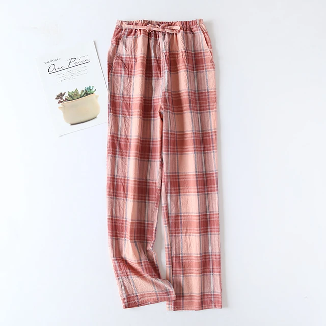 Spring and Summer Women Sleep Bottoms Loose Cotton Crepe Pajama