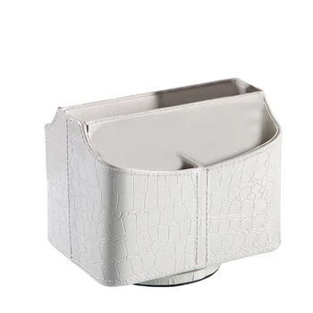 

360 Rotating PU Leather Storage Box Remote Control Finishing Box Jewelry Case