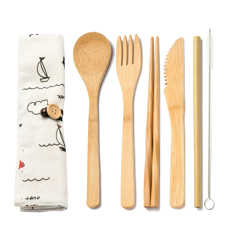 Столовый Набор для путешествий походная кухонная посуда набор натуральная