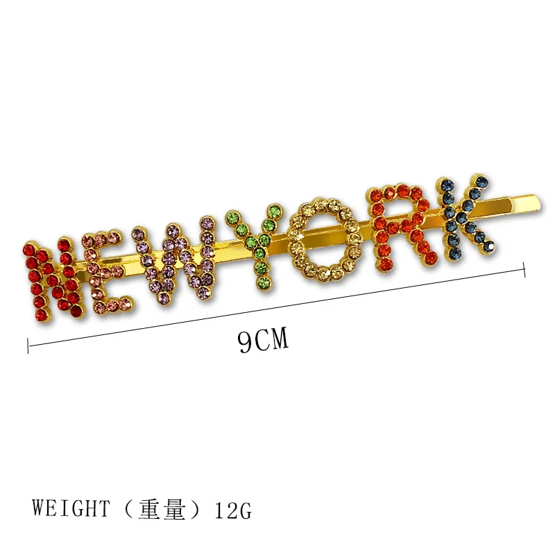 1 шт., заколки для волос HAPPY/NEWYORK/SORRY с буквами, BB заколки для волос, металлические заколки, головные уборы, инструменты для укладки волос, аксессуары для женщин, девочек - Цвет: NEWYORK Gold