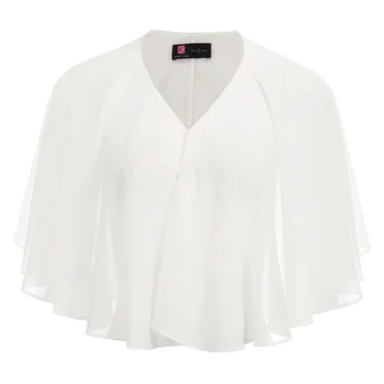 

Fashion Women Summer Tops V-Neck Chiffon Party Evening Wedding Wrap Cape Loose Short Coat Femme