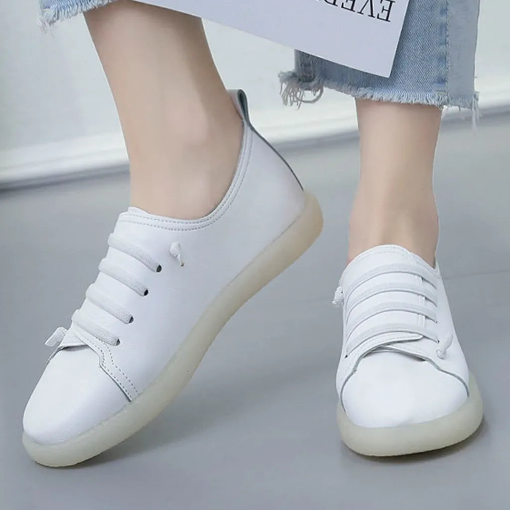 

white sneakers espadrilles Lace-Up Classics flat shoes women Soft Bottom women sneakers chaussures femme Non-Slip chunky sneaker
