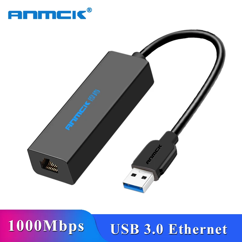 

Anmck USB to RJ45 Ethernet Adapter USB 3.0 2.0 Lan (10/100/1000) Mbps Network Card for PC laptop Windows 10 MAC OS Xiaomi Mi Box