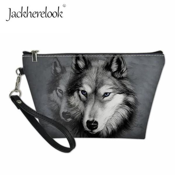 Jackherelook, Китайская панда, женская косметичка, сумка-Органайзер для хранения, крутой дизайн волка, косметичка, умные сумки с дельфинами для девушек - Цвет: w1428Z8