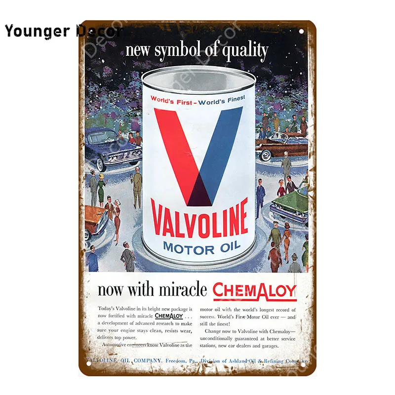 Valvoline газа залива моторное масло бензин металлические оловянные знаки винтажный