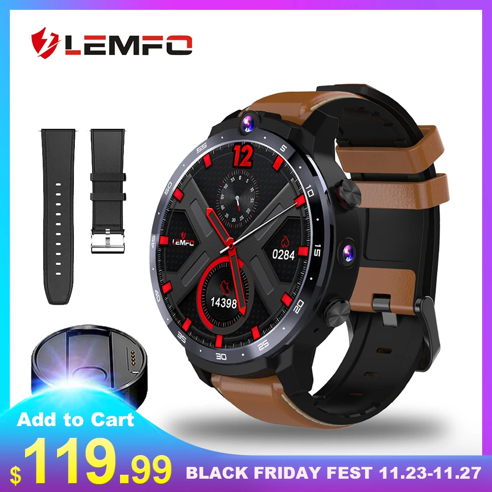 LEMFO LEM12 Smart Watch 4G 1.6 inch Full Screen OS