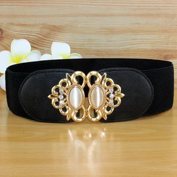 

Vintage Royal Buckle Women's Cummerbund Elastic Wide Belt All-match Belt Decoration Strap