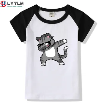 

1697# Baby T-shirt for Boys Summer Dabbing Animal Print Short Sleeve Tee Shirts Kids Giraffe T-Shirts Children Casual Girls Tops