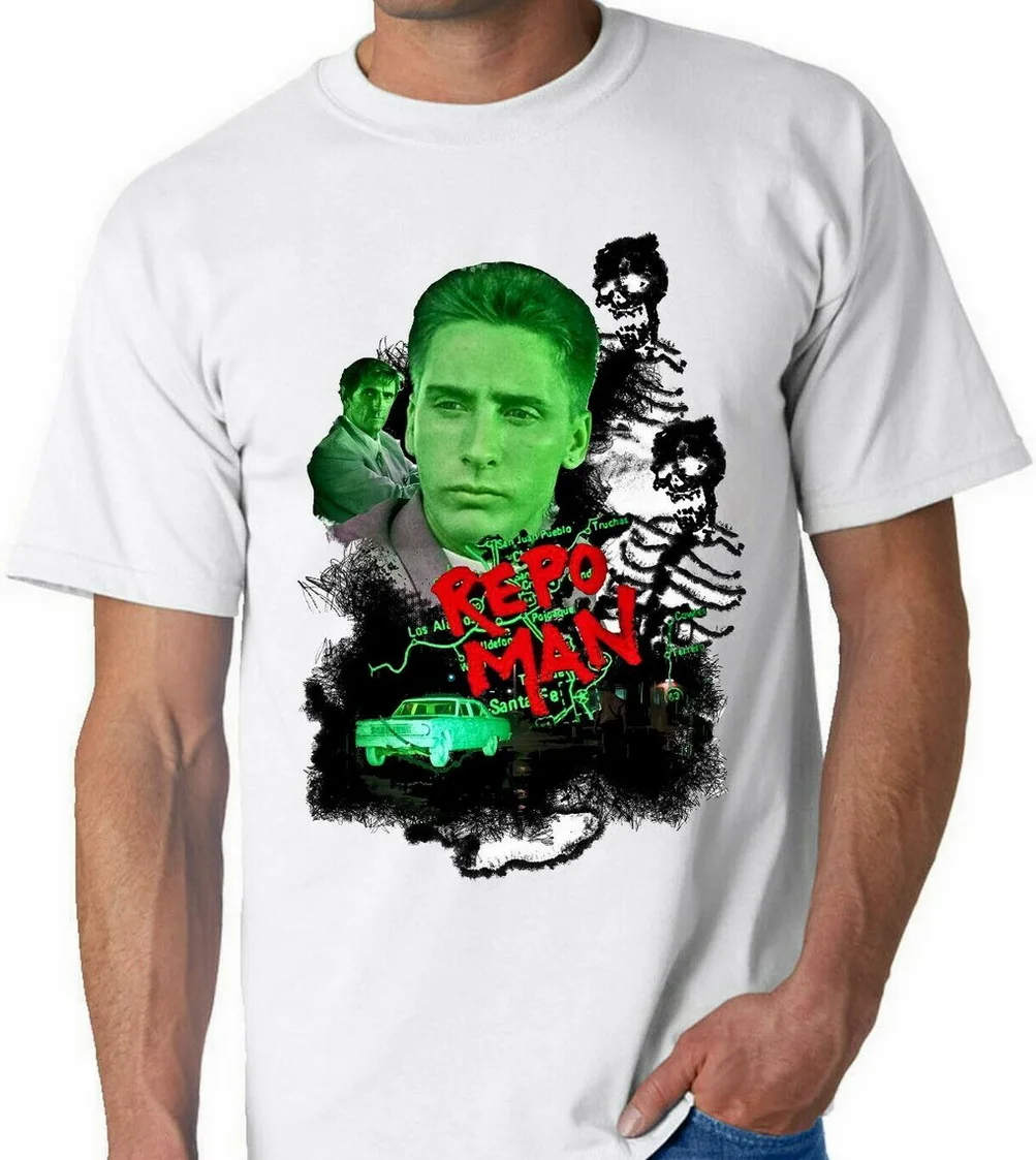 REPO MAN T Shirt Print 80s Cult Movie Legend Art Classic Film Sci Fi Comedy Loose Size Top Tops