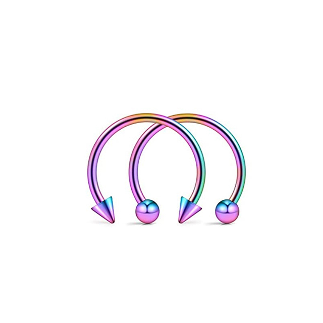 Cone Spike Horseshoe Circular Septum Nose Ring Surgical Steel Nipple Hoops Nose Lips Eyebrow Ear Piercing Body Jewelry