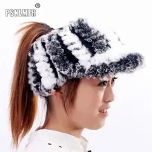 Зимняя меховая шапка для девочек, высокое качество, женский спортивный козырек для альпинизма, теплый Настоящий мех кролика, шапка для женщин