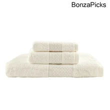  BonzaPicks Linen White Bath Towels 4-Pack-Soft and Absorbent Premium Quality Perfect for Daily Use 100% Cotton  for Wash 