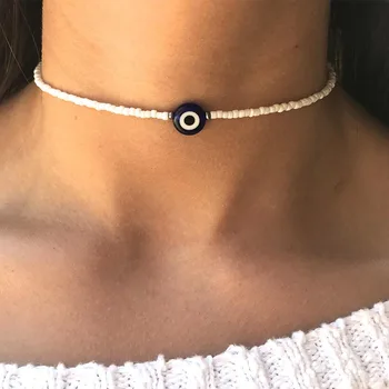 Beaded Chokers,Danity Choker, Trendy Jewelry, Beach Vibe, Choker, Bohemian Jewelry, Evil Eye Protection,
