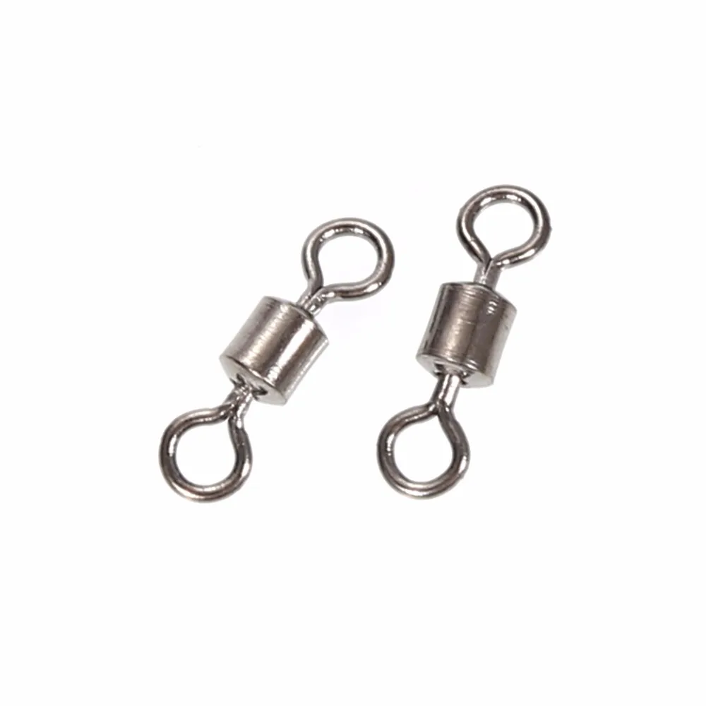 50pcs High Quality Ball Bearing Rolling Fishing Swivel Solid Rings Sea Fishing Hook Connector