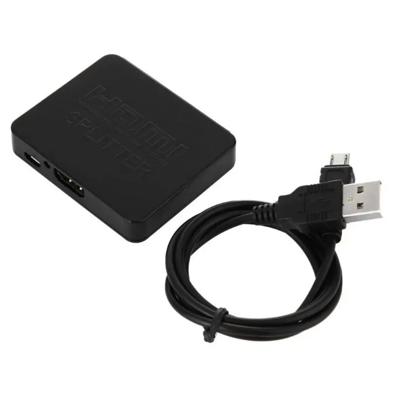 Мини Full HD 4K HDMI сплиттер 1x2 One IN Two Out Switcher адаптер с кабелем комплект