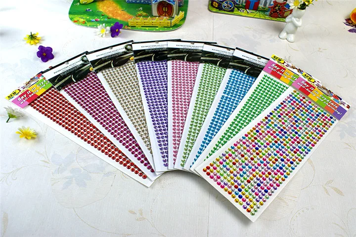 3  3mm 6mm Round Rhinestones Stickers Diy Handmade 3d Gemstone Sticker  Acrylic Crystal Stickers For Women Mobile Phone Shell Decor