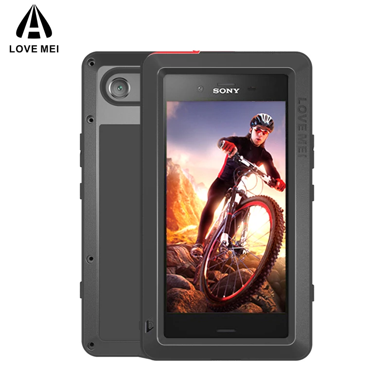 

LOVE MEI Aluminum Metal Case For Sony Xperia XZ1 / XZ1 Compact Armor Shockproof Life Waterproof Cover For Sony XZ1 Compact Capa