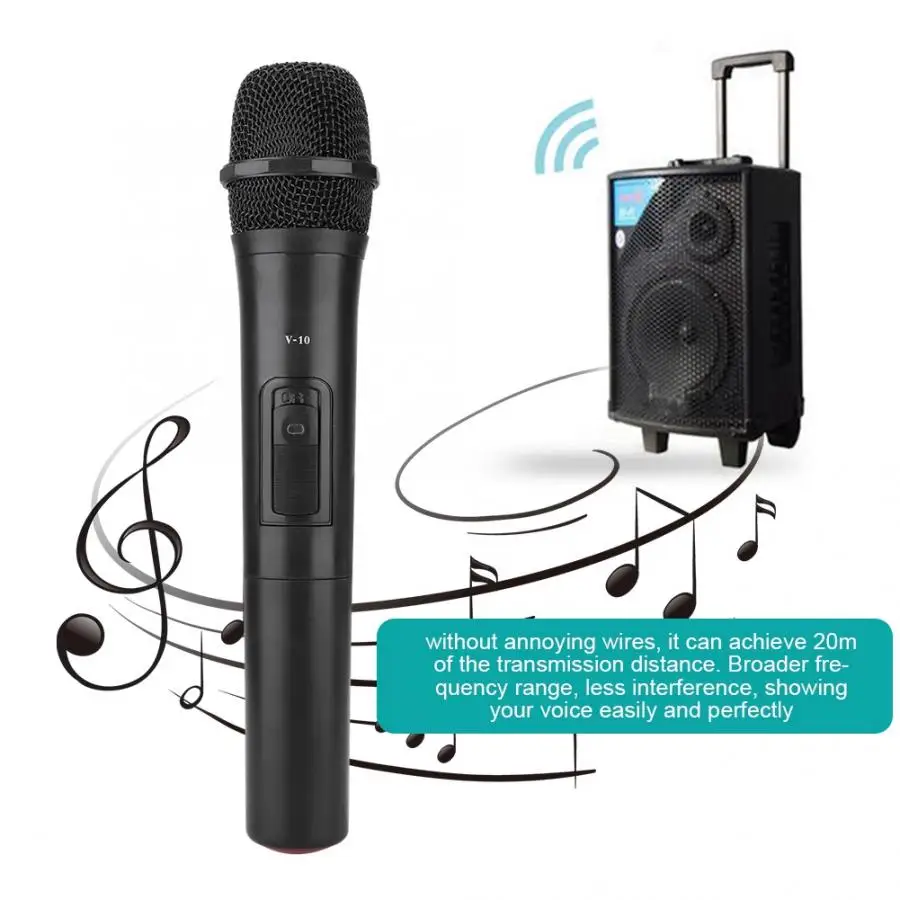 

Universal UHF Wireless Handheld Microphone Audio Amplifier For Karaoke Performance Microphone