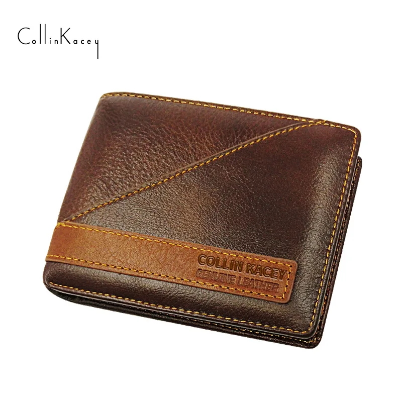 

New Style Amazon Vintage Men's Wallet Zhen Pi Bao Fashion Short Purse Multi-Card Wallet Factory Wholesale