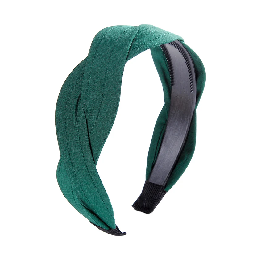 LEVAO Serpentine Winding Cross Headband Vintage Hairbands Bezel Turban Women Girls Hair Accessories Hair Hoop Headwear Fashion - Цвет: satin E