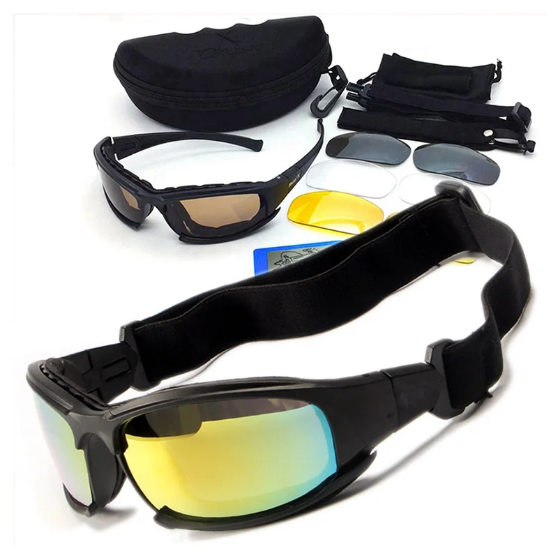 Outdoors X7 Polarized PC Glasses Hunting Goggles 4 Lens Shooting Hiking Sunglasses Men Windproof Eyewear UV400 polarized sports glasses polarized glasses uv protection glasses shooting glasses polarized goggles