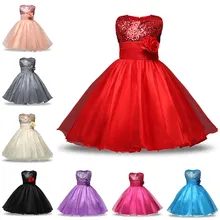 Детские платья с блестками и цветами для девочек; От 0 до 12 лет платье для маленьких девочек на день рождения; Вечерние платья на Рождество и год для девочек-подростков; Vestidos