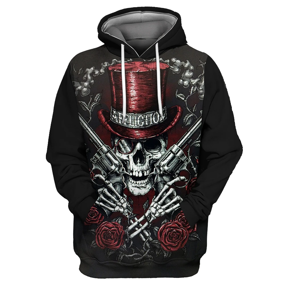 Showtly Horro Skull Mens Hoodies Jack Skellington Halloween Costumes Casual Anti Social Club Man Streetwear - Цвет: TYLMS-F00065
