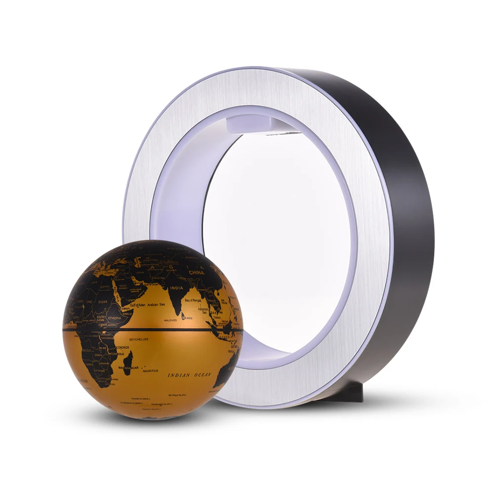 

6 Inch Magnetic Levitation Floating Earth Globe World Map with LED Color Light for Desk Decoration Special Creative Gift