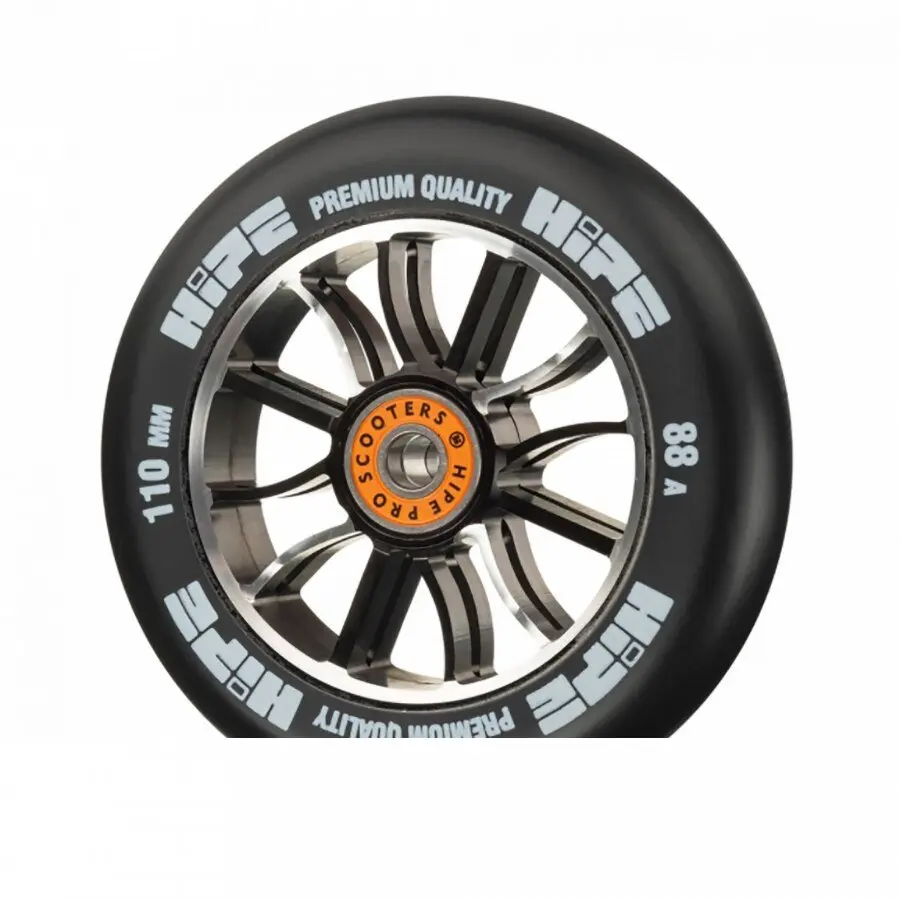 Wheel for scooter Hipe 01 hollow 110mm Black novasport Durable Reliable Effective Active Recreation High Quality Lightweight Sports Comfortable