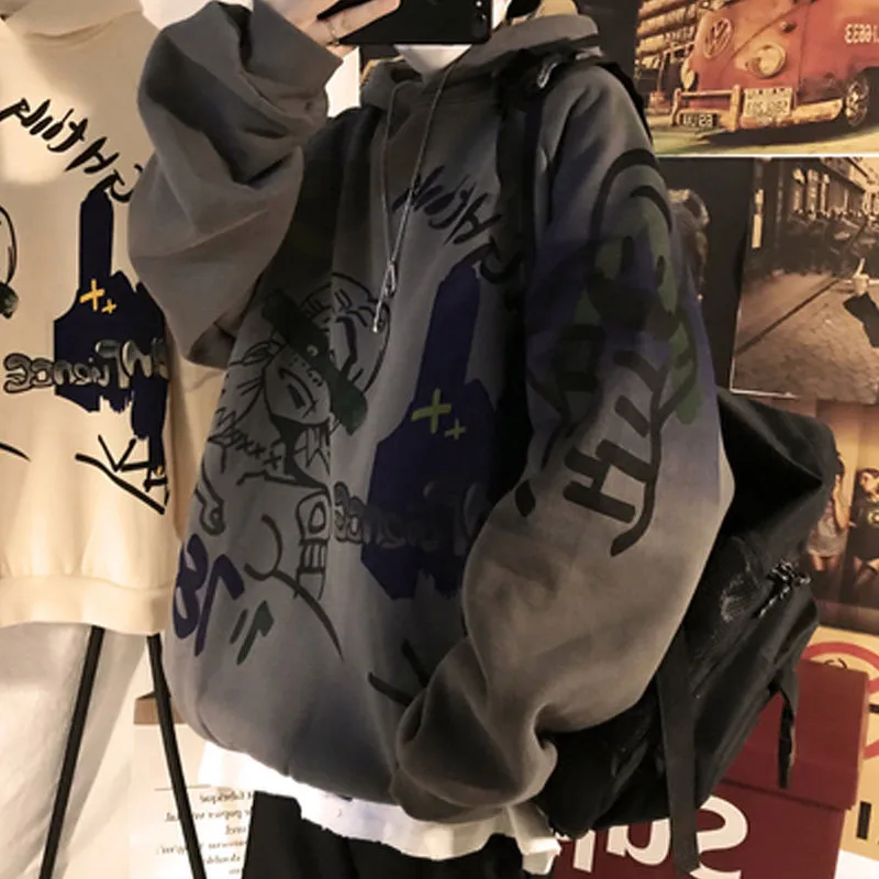 Sudaderas con capucha de gran tamaño para mujer y hombre, jerséis con estampado de Anime, ropa de calle, Tops de talla grande punk