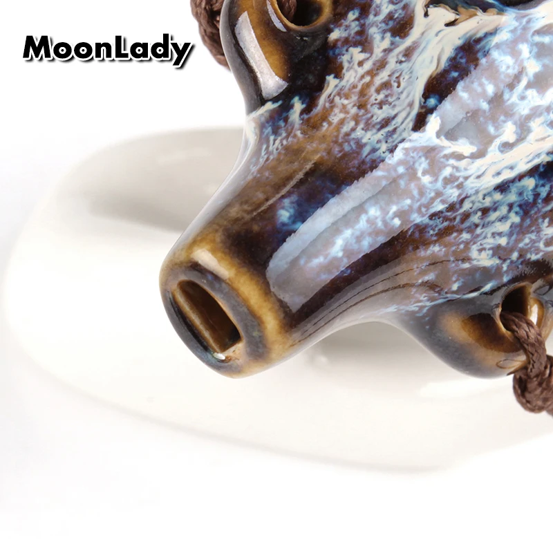  2 Colors Ocarina 6 Hole Kiln-Change Small Ocarina Alto C Tone Beginner Ocarina Tourist Souvenir Tea - 4000401942604