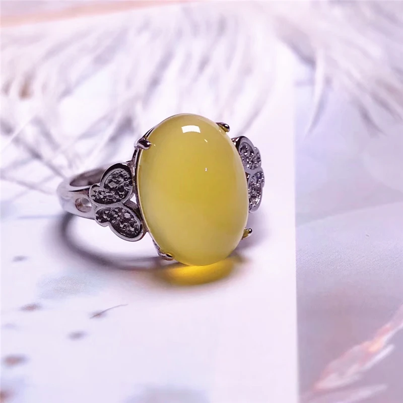 Jadery серебряные кольца для женщин натуральный желтый халцедон нефрит кольцо топаз драгоценный камень серебро 925 ювелирные изделия подарки Рождество joyas