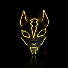 Хэллоуин фестиваль светящаяся маска животное лисица маска для лица Бар вечерние танцевальные представления Fearsome Ночная световая маска HF