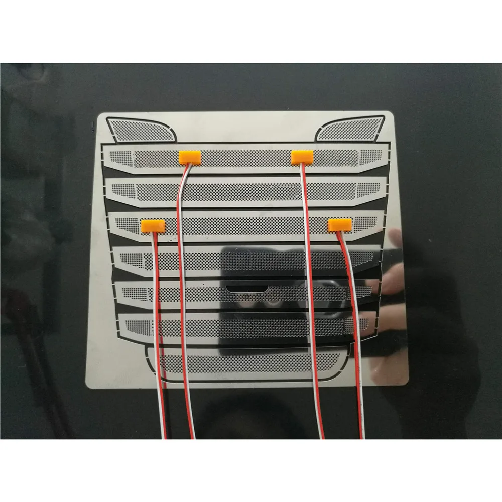 Замена Впускной решетки для Tamiya 1:14 Нидерландов R730 Scania Впускной капот и контроллер с 4 светодиодный фонари RC трактор запчасти