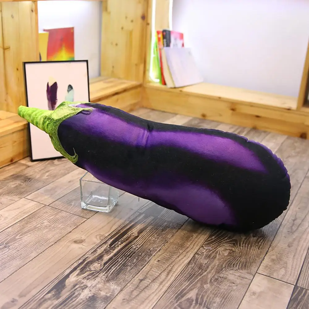 Fruit Vegetable Plush Toy Pillow Doll Potato Broccoli Strawberry Apple Durian Carrot Chili Ginger Onion Pumpkin Kiwi Home Decor - Цвет: eggplant 75CM