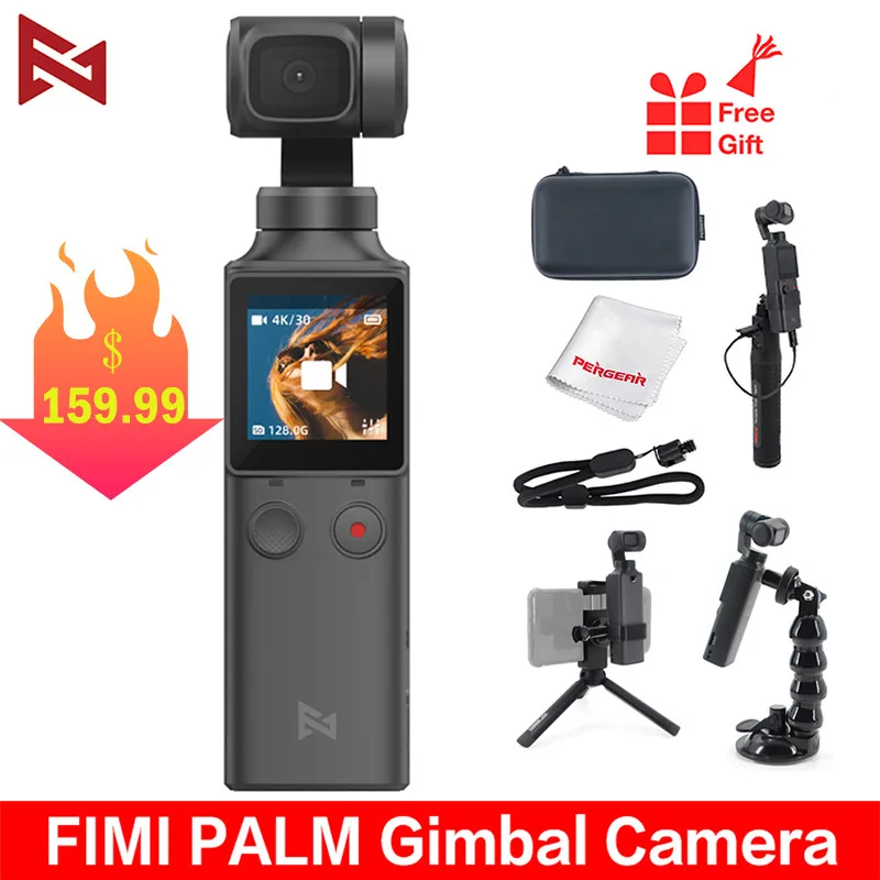 FIMI PALM 4K HD 3-Axis Handheld Gimbal Stabilizer 128° Wide Angle 120g Wi-Fi Control Cup Extension Holder Accessories Wholesale