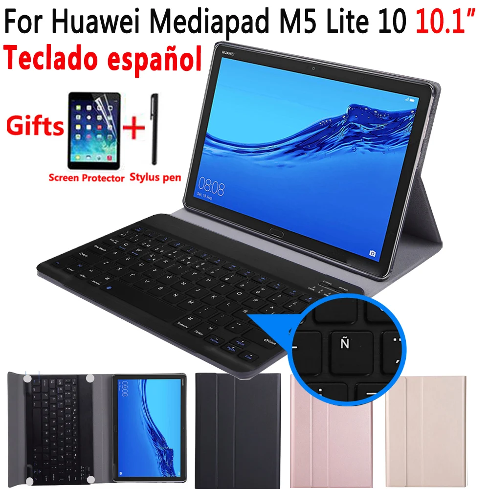 Испанская клавиатура чехол для huawei Mediapad M5 Lite 10 10,1 BAH2-W09 W19 BAH2-L09 чехол клавиатура для huawei M5 10,1 чехол Funda