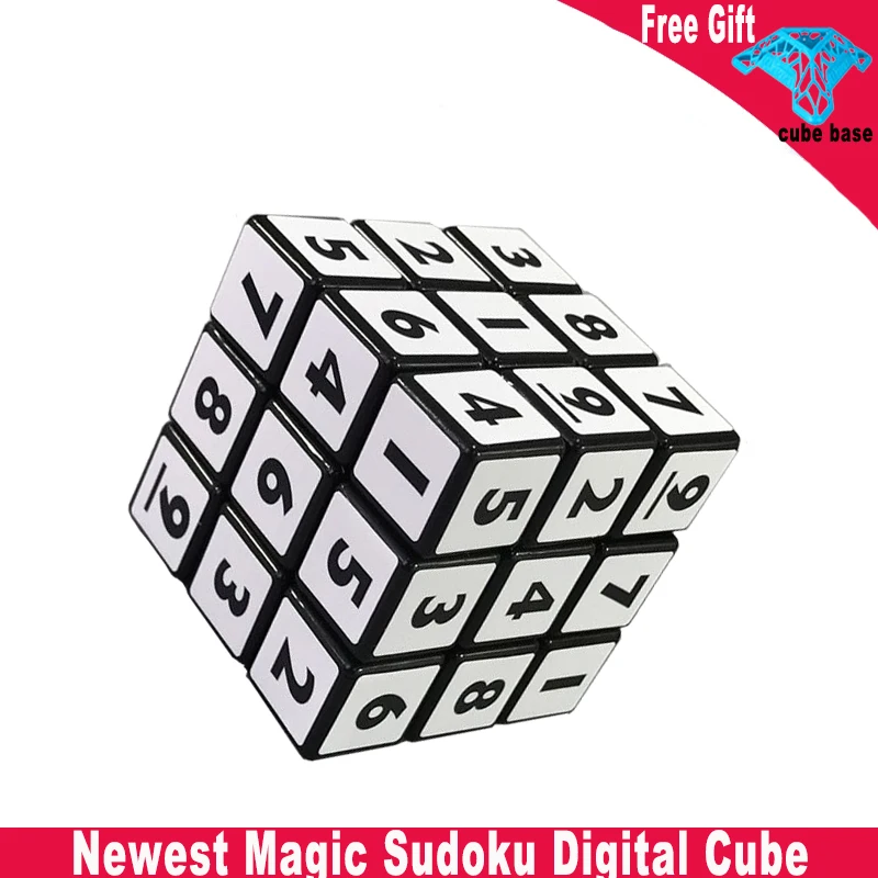 3x3x3 Cube Twist 57mm Digital Magic Cube Speed Sudoku Numbers Toy Gift Black 