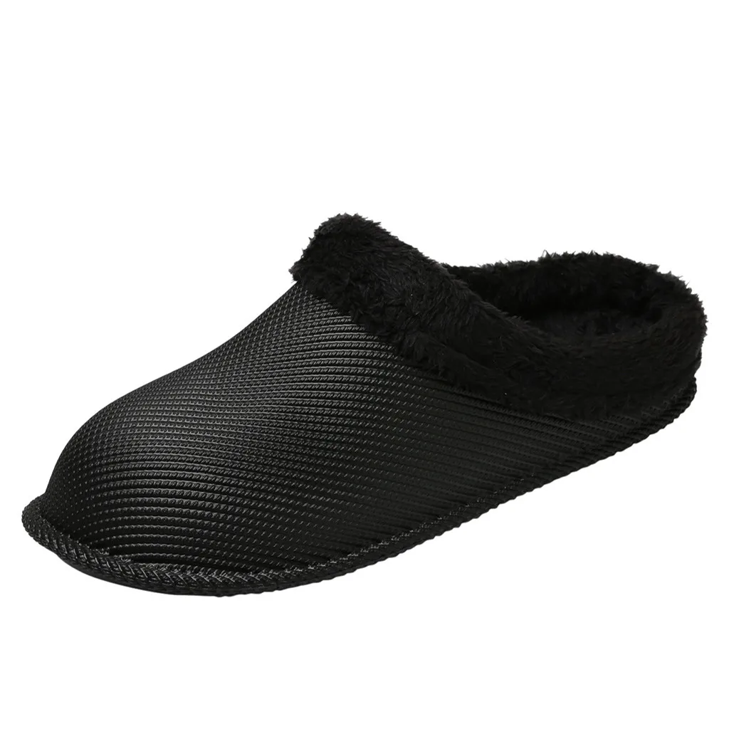 Men's Large Size Casual Home Slippers Plus Velvet Warm Shoes Comfortable Cotton Home Slippers Men Indoor Pantoufle Femme