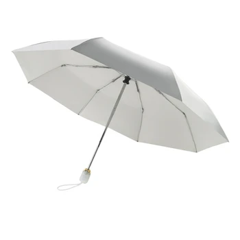 

High Quality Automatic Umbrella Rain Women Three-Folding Umbrella Windproof Pure Color Umbrella Female Waterproof Parasol
