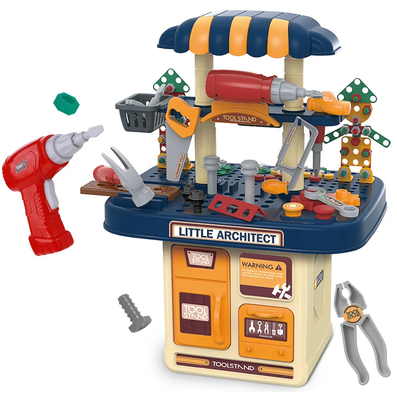 Children's Simulation Repair Toolbox Electric Drill Repair Play House Toys Double-Sided Usable Screw Tool Table Children's Toys 6