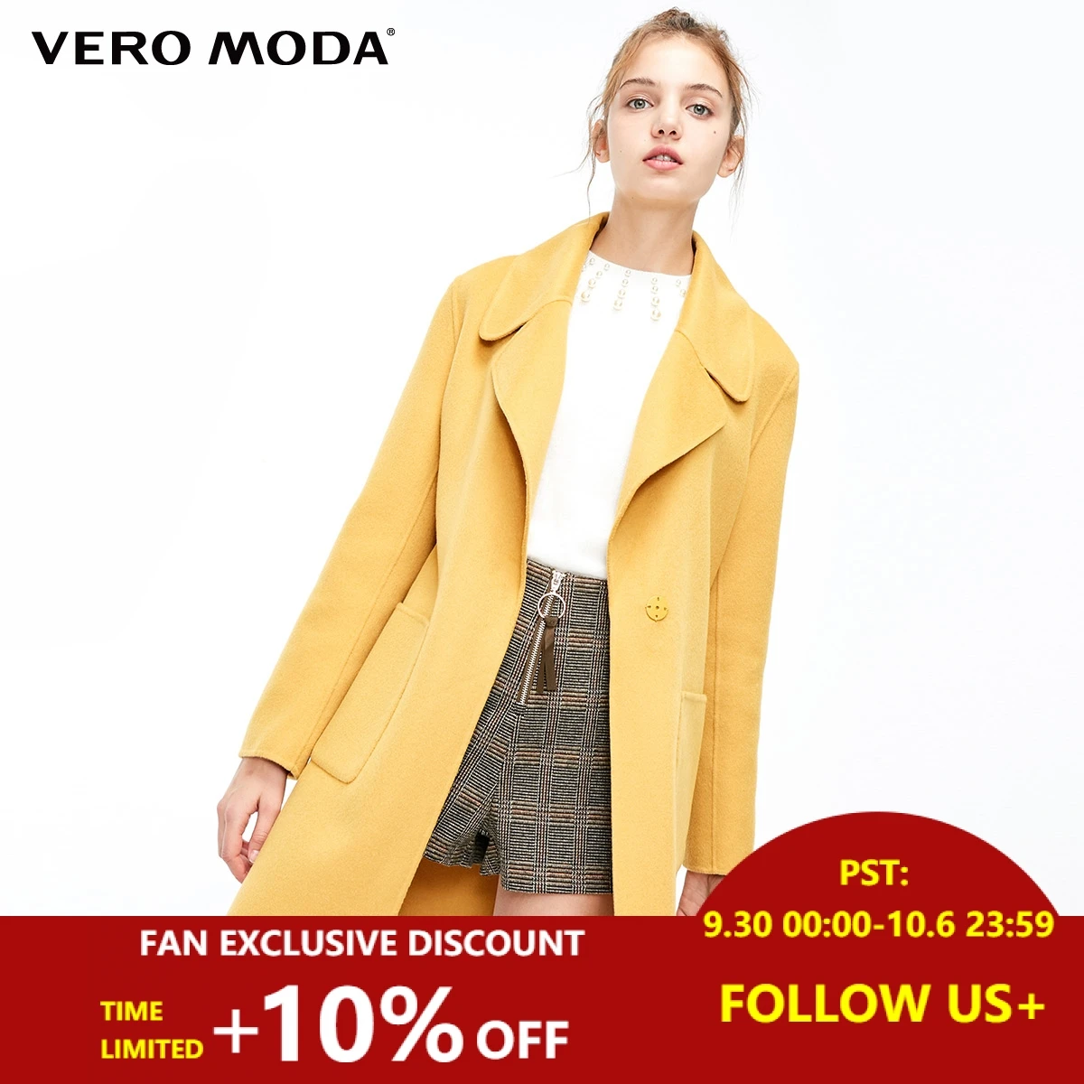 

Vero Moda Women's Autumn 61% Wool Pure Simple Coat Wool Coat | 318327528