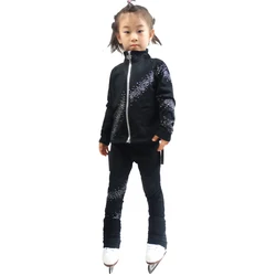Figure Skating Leggings Jackets Sets Girls Children High Quality Crystals Women Skiing ice skating pantss for training