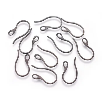 

10pcs 304 Stainless Steel Earring Hooks Ear Wires with Loop For Dangle Earrings DIY Jewelry Making 22x11.5x1mm,Hole:3x2mm F80