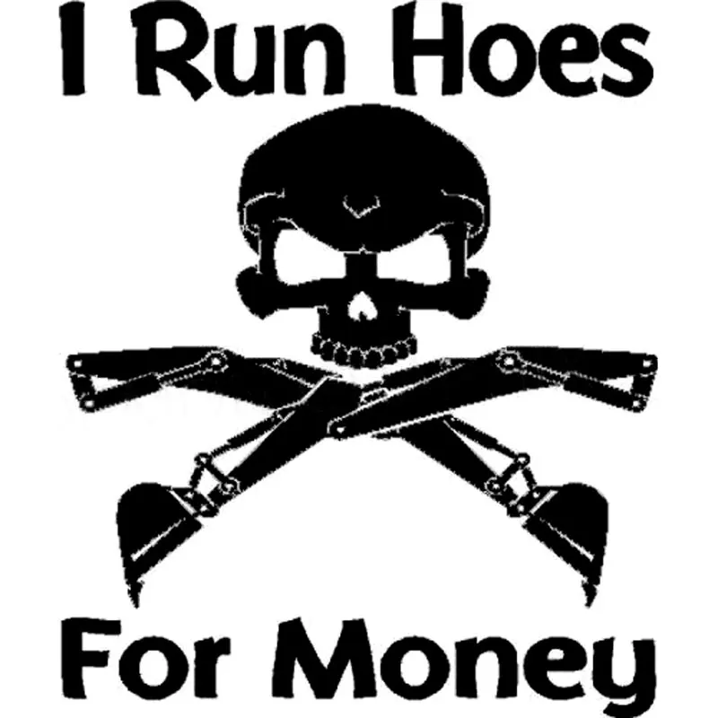 15 см экскаватор-операторский череп I Run Hoes виниловые автомобильные наклейки
