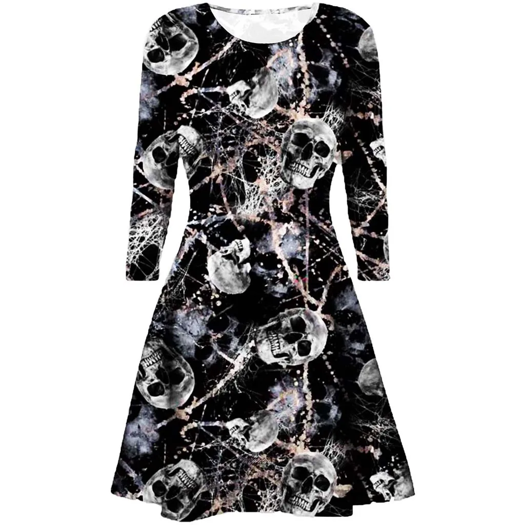 vestidos ropa mujer зимнее платье женские Хэллоуин костюм Женская сорочка, Пляжное Платье, Платье расклешенное, для свинга; рождественские платья женские вечерние ночь