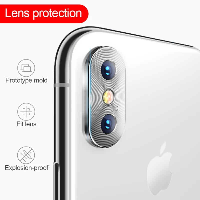 Металлический защитный чехол для объектива камеры для iphone XS Max XR XS 7 8, защитный чехол для объектива камеры из сплава для iphone X 7 8 Plus, чехол