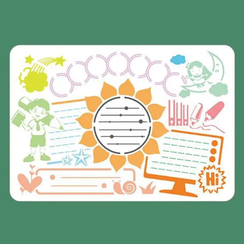 

6pcs/set Kids Plastic Painting Theme Drawing Template Rulers Hand Craft DIY Stencils Decor Tools Stationery Children Gifts LX9A