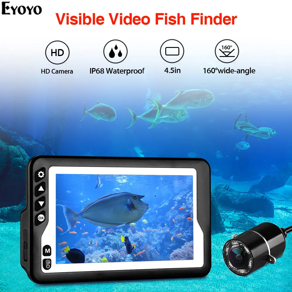 

Eyoyo H450 Original 4.5inch 25M Visual Fish Finder underwater camera for fishing 6pcs infrared support DVR function 1080p HD